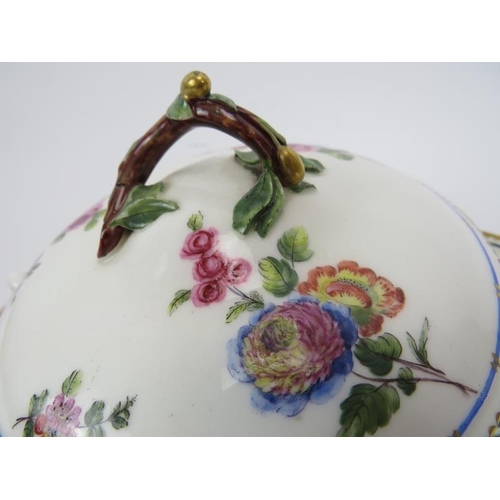 18 - A French Sevres porcelain twin-handled bowl and cover on associated stand, 19th century. 10.2 in (26... 