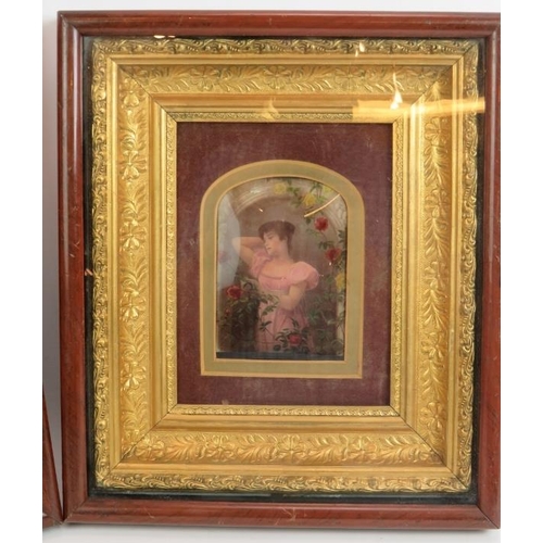 54 - A pair of late 19th century chrystoleums in ornate gilt box display frames. 32cm x 37cm. (2 items).
... 