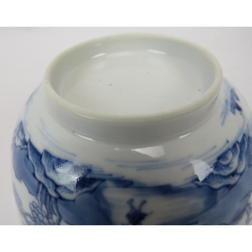 66 - A Chinese blue and white porcelain cup and bowl, Qing dynasty. Flared form, painted in underglaze bl... 