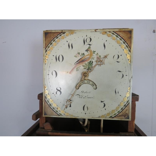 713 - An 18th century mahogany 30 hour longcase clock by Barsell of Wadhurst, the hood with painted wooden... 