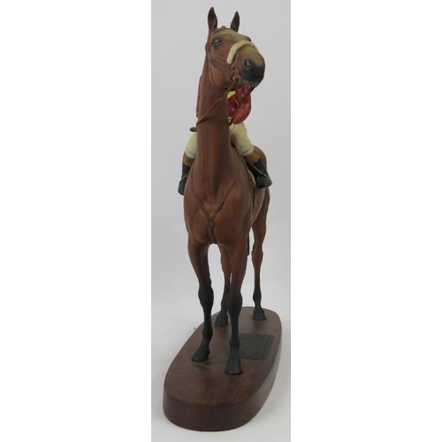 147 - A large Beswick connoisseur model of Red Rum. Modelled on a wooden base inscribed ’Red Rum Brian Fle... 