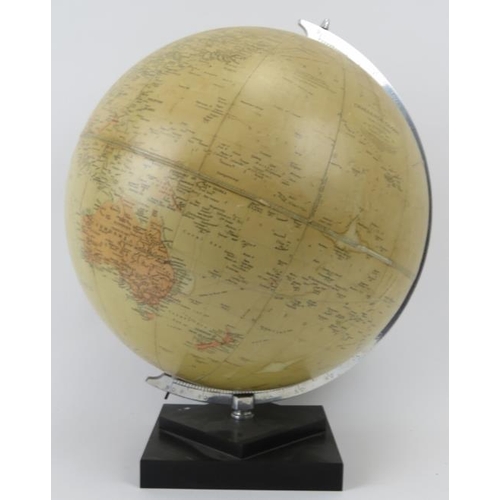 161 - A vintage Philips’ Challenge Globe. The terrestrial globe chrome arm and plastic base. Crome Scale 1... 