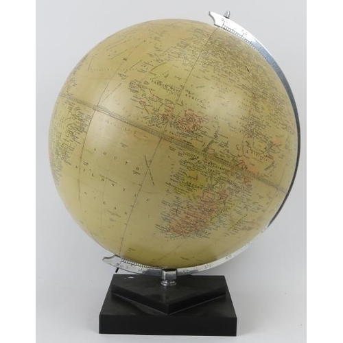 161 - A vintage Philips’ Challenge Globe. The terrestrial globe chrome arm and plastic base. Crome Scale 1... 