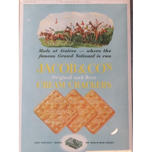 247 - A group of three advertising posters, 20th century. Comprising Jacob & Co’s Cream Crackers, Huntley ... 