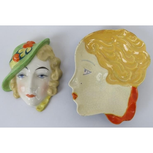 255 - Two Czechoslovakian Art Deco ceramic items. Comprising a Royal Dux wall plaque, marks to reverse tog... 