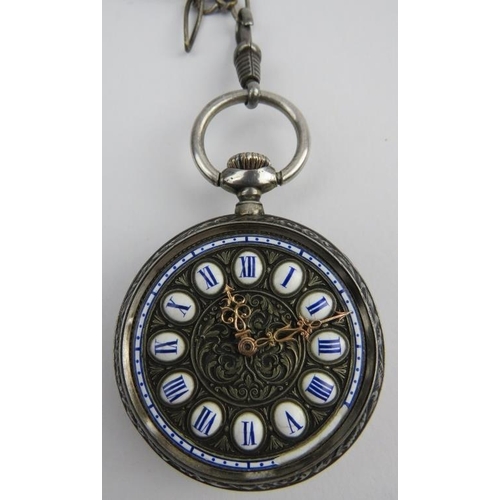 269 - A Rare Patek Philippe Saint George and the Dragon chased silver pendant watch, circa 1890. The finel... 