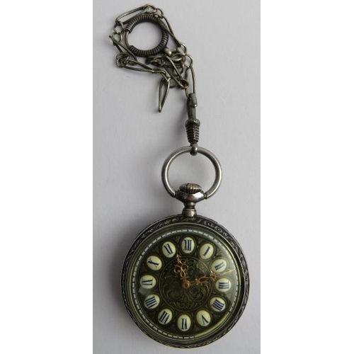 269 - A Rare Patek Philippe Saint George and the Dragon chased silver pendant watch, circa 1890. The finel... 