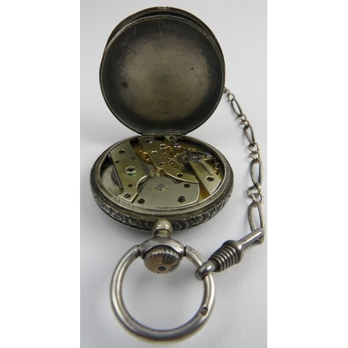 269 - A Rare Patek Philippe Saint George and the Dragon chased silver pendant watch, circa 1890. The finel... 