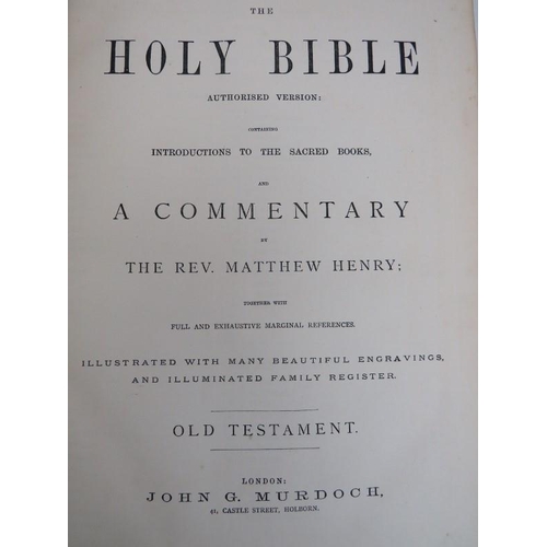 29 - The Holy Bible: Large edition of the Old Testament, dated 1878. ‘The Holy Bible Authorised Version: ... 