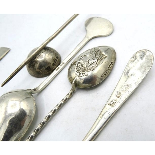 325 - A collection of various spoons, to include a Victorian anointing spoon, London 1897, a skimming spoo... 