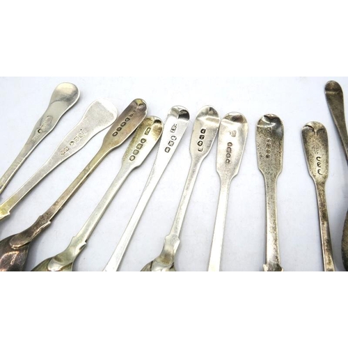 326 - A collection of ten silver Georgian & Victorian egg spoons, nine fully hallmarked, including a pair ... 