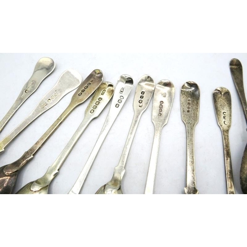 326 - A collection of ten silver Georgian & Victorian egg spoons, nine fully hallmarked, including a pair ... 