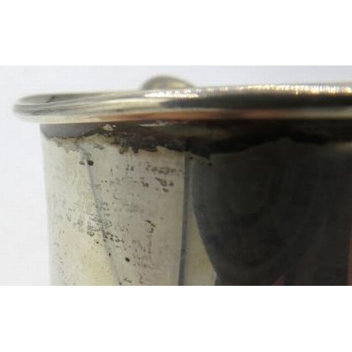 363 - A silver Christening mug on a pedestal foot, monogrammed, Birmingham 1927, approx 3 1/2