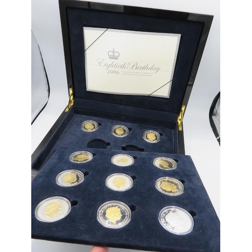 406 - An excellent part set of Queen Elizabeth II silver proof coins celebrating her 80th birthday, (12 in... 