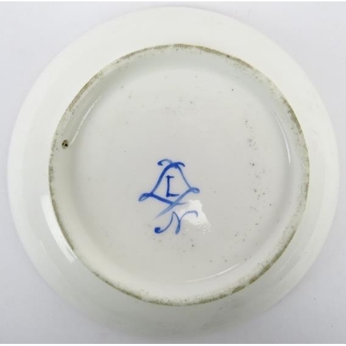 42 - A Sevres painted porcelain saucer, mid 18th century. Finely painted by Francois-Joseph Aloncle (1758... 