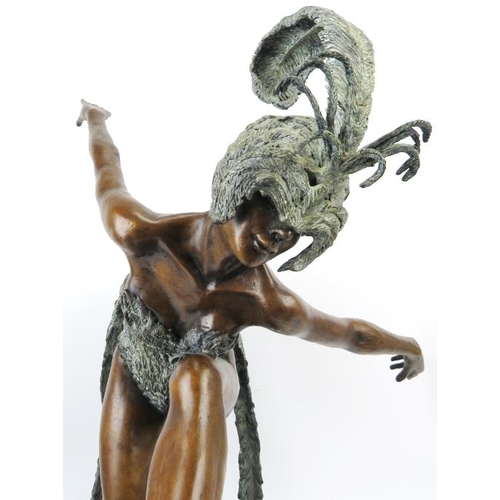 46 - A large cast bronze figure of a ballerina by Landanski, dated 05. Limited Edition 13/50. Elegantly m... 