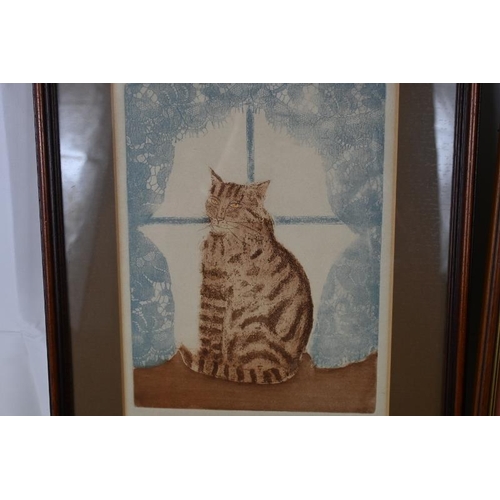 578 - Janet Thorndike (Contemporary) - Four pencil signed limited edition lithographs of cats, all titled ... 