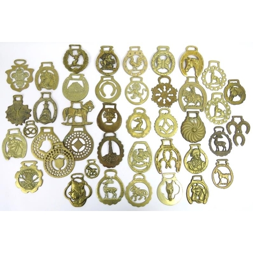 63 - A large collection of horse brasses. Of varied age and design. (41 items). 
Condition report: Some w... 