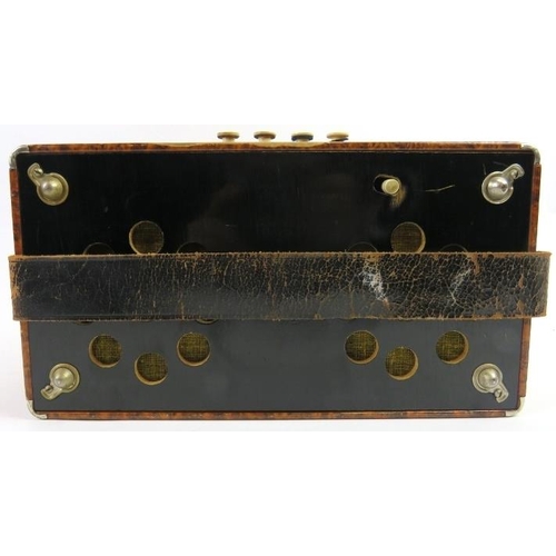 67 - A Hohner melodeon, circa 1940s. Modelled with a simulated burr walnut exterior. 7.3 in (18.5 cm) app... 