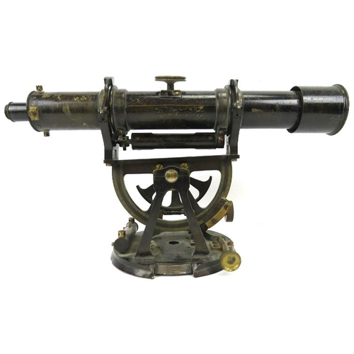 74 - A Theodolite precision optical survey instrument, 19th/early 20th century. Modelled in cold painted ... 