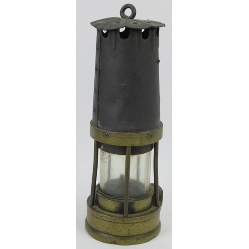 89 - A brass miners lamp, 19th/early 20th century. 10 in (25.5 cm) height. 
Condition report: Wear with a... 