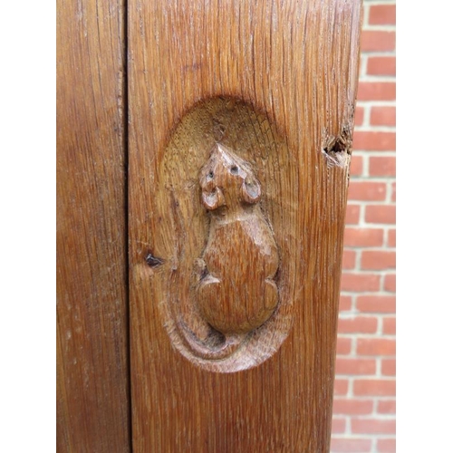 721 - An early Mouseman burr oak panelled double wardrobe from the Kilburn workshops of Robert Thompson, c... 