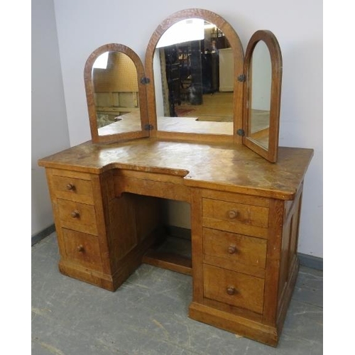 723 - A rare early Mouseman burr oak dressing table from the Kilburn workshops of Robert Thompson, c1928. ... 