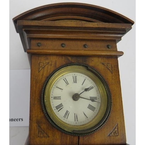 272 - A miniature walnut long cased clock, late 19th/early 20th century. Traces of gilding to etched panel... 