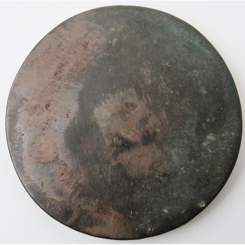 15 - Two Chinese bronze mirrors. In the Tang dynasty style with decoration cast in relief depicting a var... 