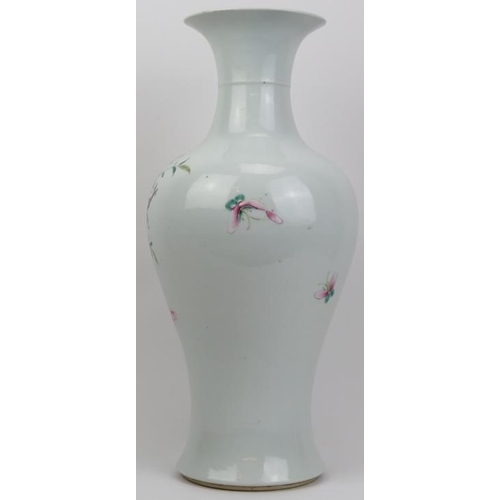 170 - A Chinese Famille rose vase, Republic period or earlier. Of meiping form with a tall flared neck. Ov... 