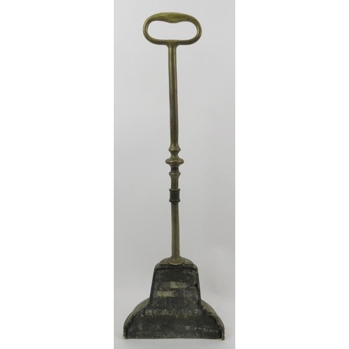 200 - A Victorian brass bell shaped doorstop. Modelled with a stepped lead weighted base. 16 in (40.7 cm) ... 