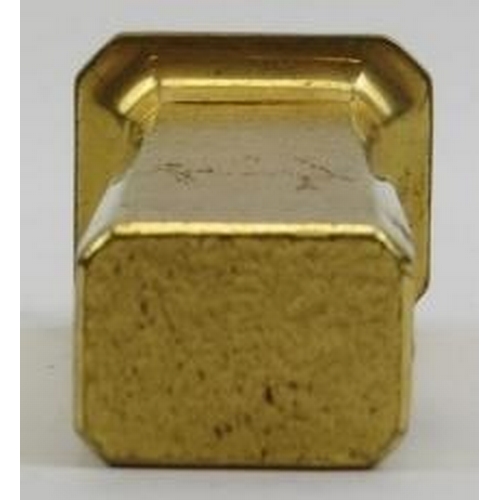 201 - A vintage Dunhill gold plated Tallboy table lighter. Of rectangular form with a flared foot. 4.3 in ... 