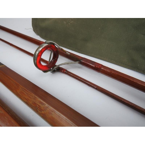 229 - Two vintage split cane fishing rods, 20th century. (2 items) Condition report: Viewing recommended.