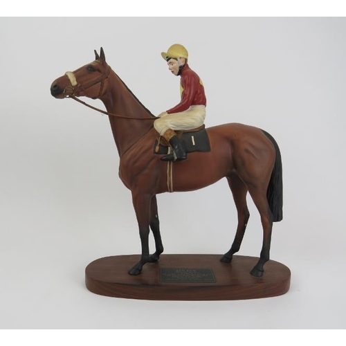 249 - A large Beswick connoisseur model of Red Rum. Modelled on a wooden base inscribed ’Red Rum Brian Fle... 