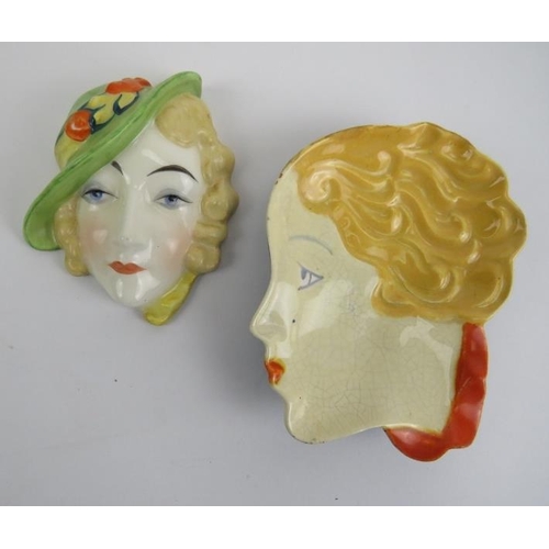 257 - Two Czechoslovakian Art Deco ceramic items. Comprising a Royal Dux wall plaque, marks to reverse tog... 