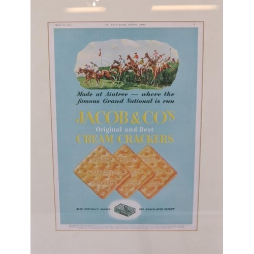 273 - A group of three advertising posters, 20th century. Comprising Jacob & Co’s Cream Crackers, Huntley ... 