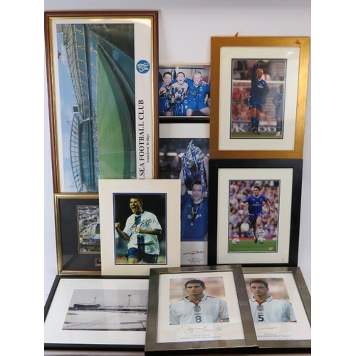 277 - A collection of Chelsea Football Club signed photographs of players and the Stadium. Including multi... 