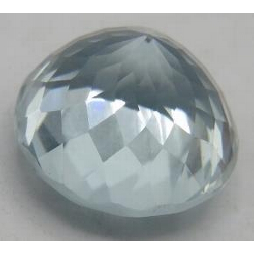 334 - Round faceted pale aqua blue stone of good cut, approx 17mm. Possibly aquamarine, eye clean clarity.... 