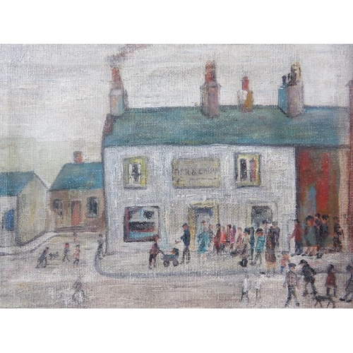 502 - Northern School (20th century) - 'Chip Shop - Cleator Moor', oil on canvas board, inscribed verso, 2... 