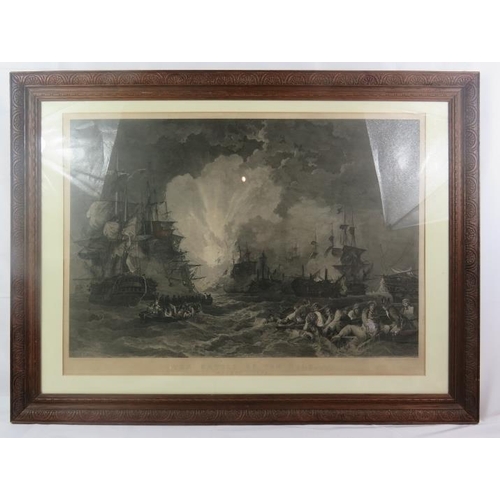 544 - 'The Battle of the Nile'- A 19th century engraving by J. Fittler after Loutherbourg, 53cm x 77cm, ca... 