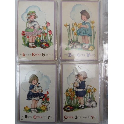 58 - A collection of vintage postcards, Victorian and later. Christmas, Valentines and Easter examples in... 