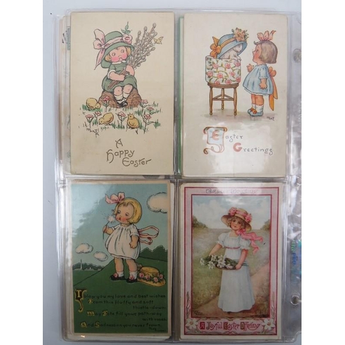 58 - A collection of vintage postcards, Victorian and later. Christmas, Valentines and Easter examples in... 