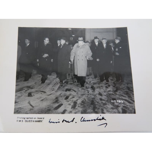 64 - A Winston Churchill signed photograph with two gifted Cuban cigars. An additional photograph is prov... 