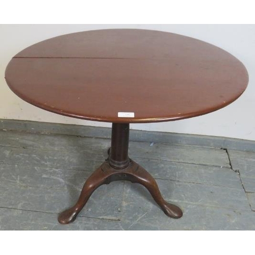 748 - A 19th century mahogany circular tilt-top ‘birdcage’ table, on a plain tapering column and splayed t... 