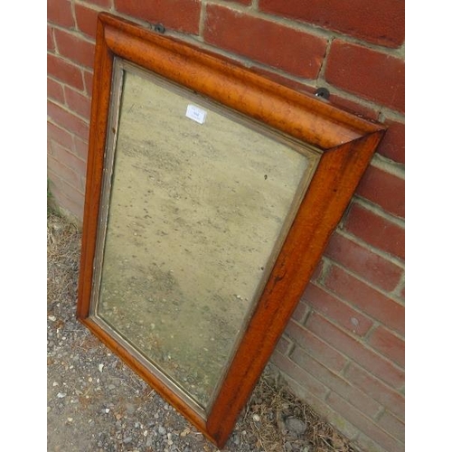 848 - A 19th century parcel gilt rectangular wall mirror in a maple frame, retaining the original nicely s... 