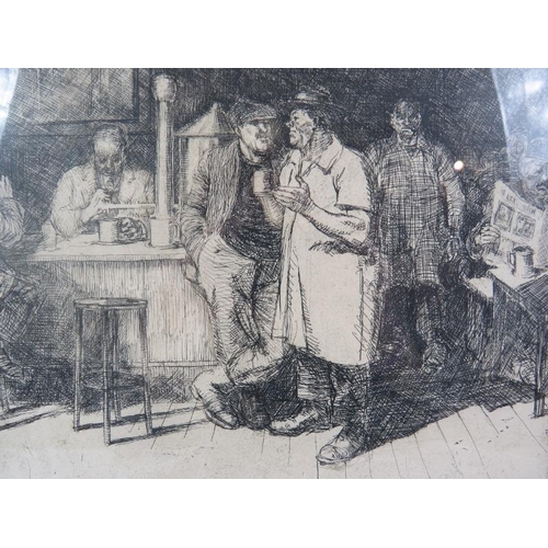 599 - Roland Batchelor (1889-1990) - 'Coffee Shop', pencil signed limited edition etching, numbered 9/40, ... 