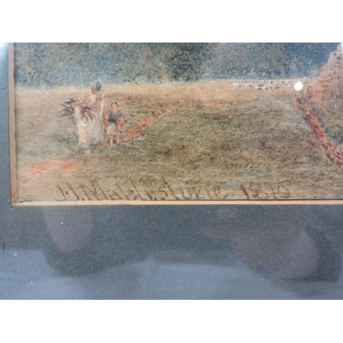 616 - Henry Maplestone (1819-1884) - 'Rural landscapes', a pair, watercolours, one signed & dated, inscrib... 