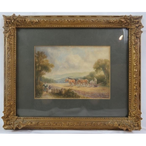 616 - Henry Maplestone (1819-1884) - 'Rural landscapes', a pair, watercolours, one signed & dated, inscrib... 