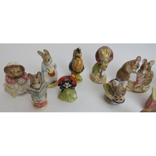 107 - A large collection of Royal Albert Beatrix Potter ceramic figurines. (18 items).
Condition report: G... 