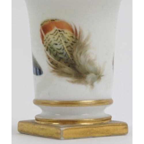 12 - A Worcester Flight Barr & Barr miniature porcelain vase, circa 1820/30s. Of urn form with finely pai... 